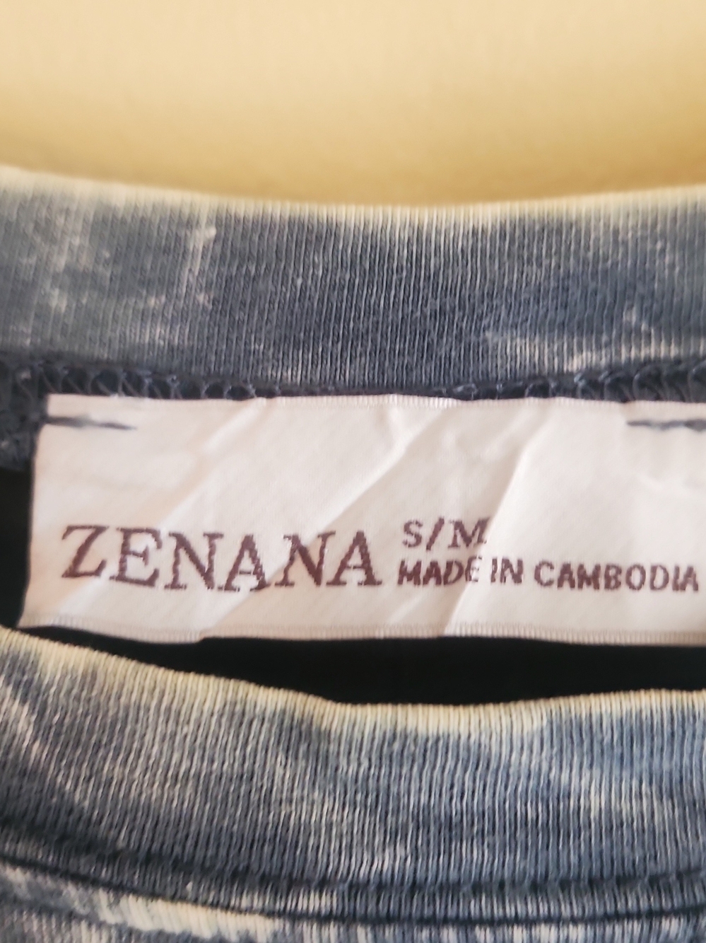 Zenana Washed Indigo Short Sleeve Women's Tee - Picture 3 of 3